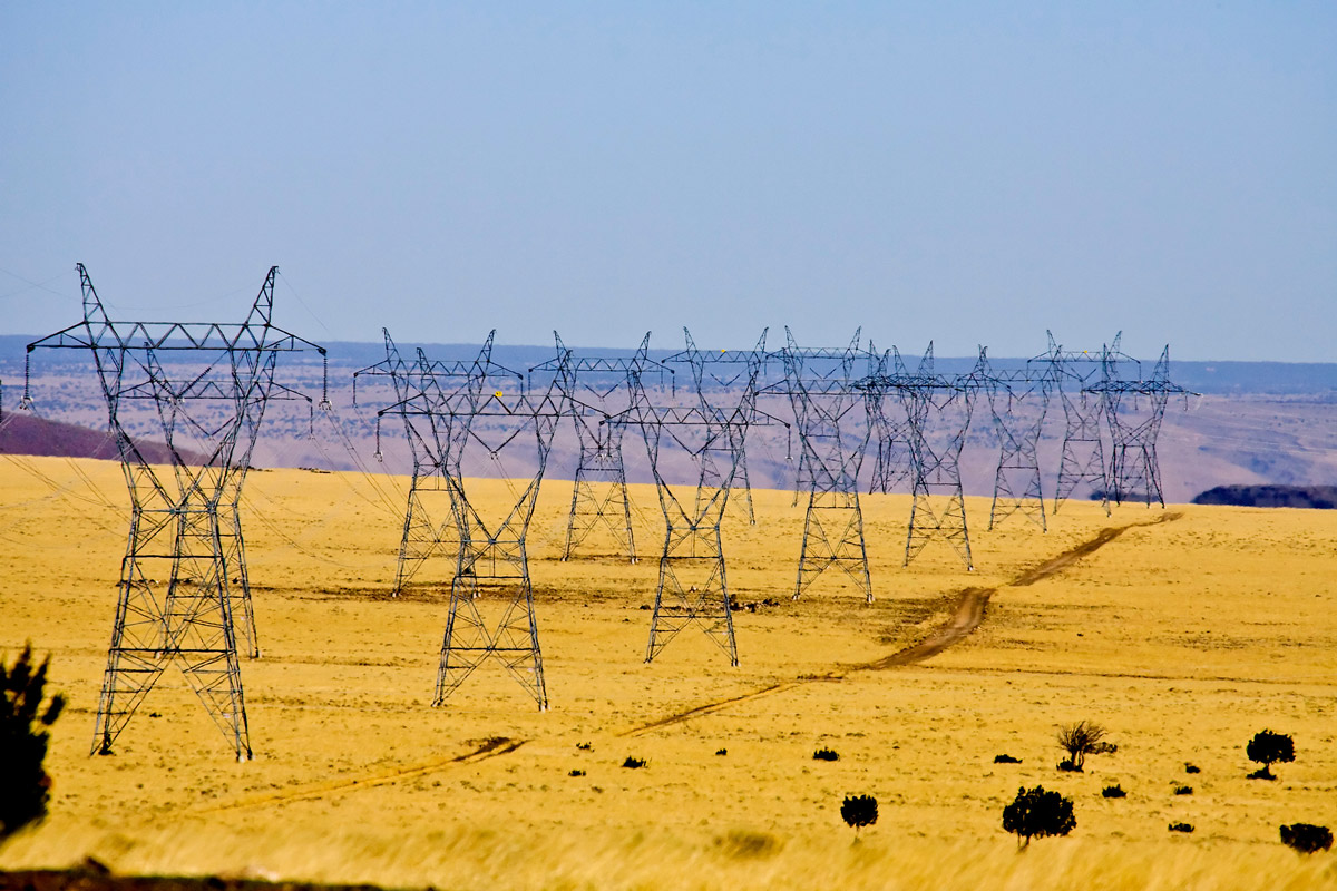 Power lines from bonded utility company on private farmland