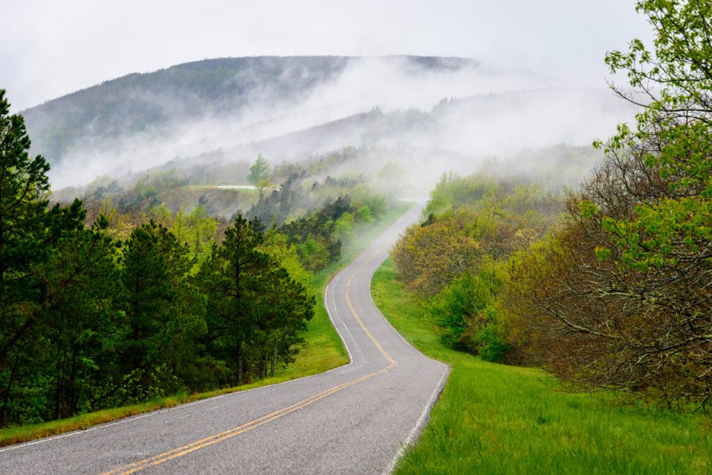 Winding road in Missouri