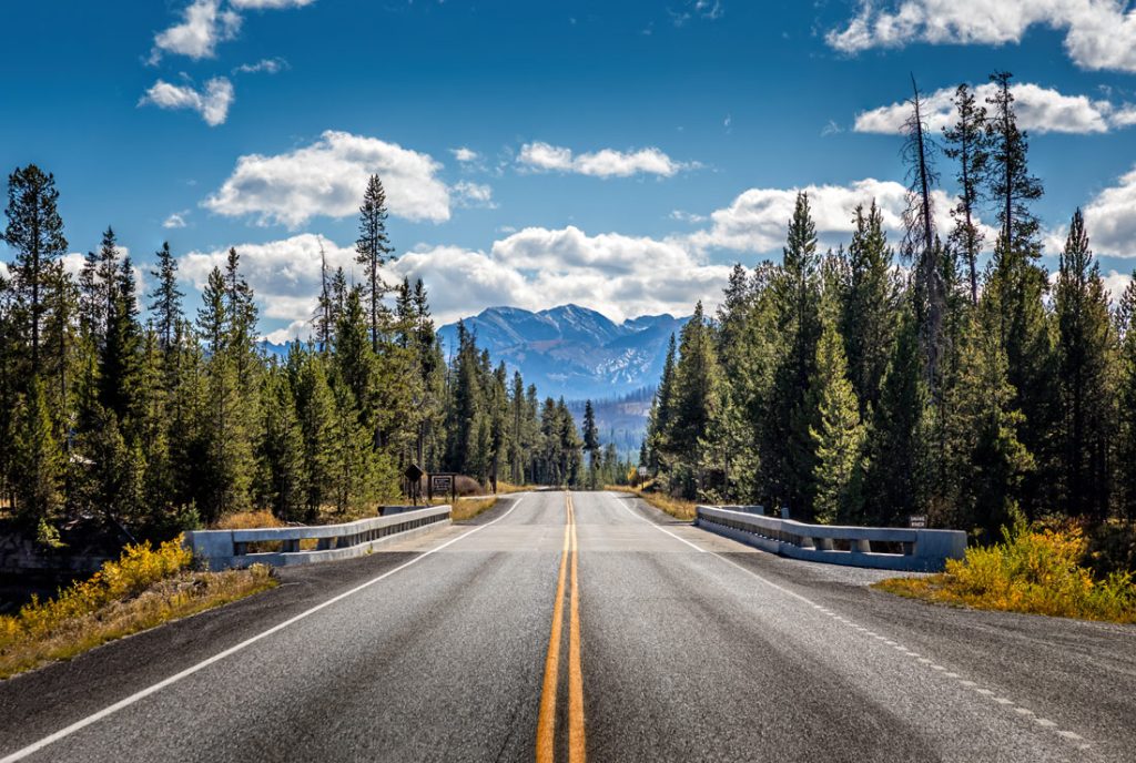 Mountain road in Wyoming