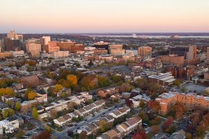 Birds eye view of Delaware city