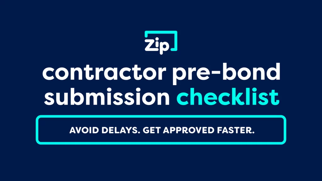 Contractor Pre-Bond Submission Checklist - Infographic